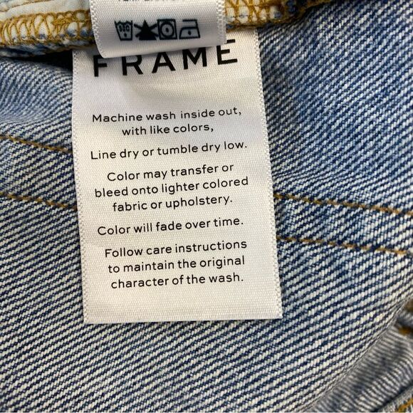 FRAME DISTRESSED DENIM SHORTS    LE GRAND GARÇON SHORT - Picture 7 of 7